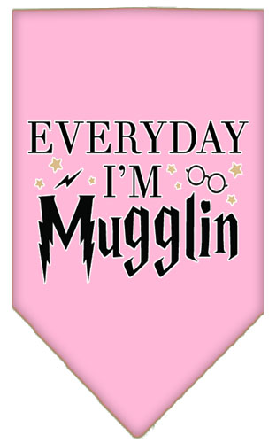 Everyday I'm Mugglin Screen Print Bandana Light Pink Large